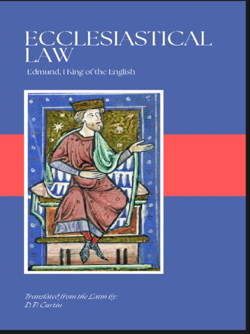 Title details for Ecclesiastical Law by King of the English Edmund I - Wait list